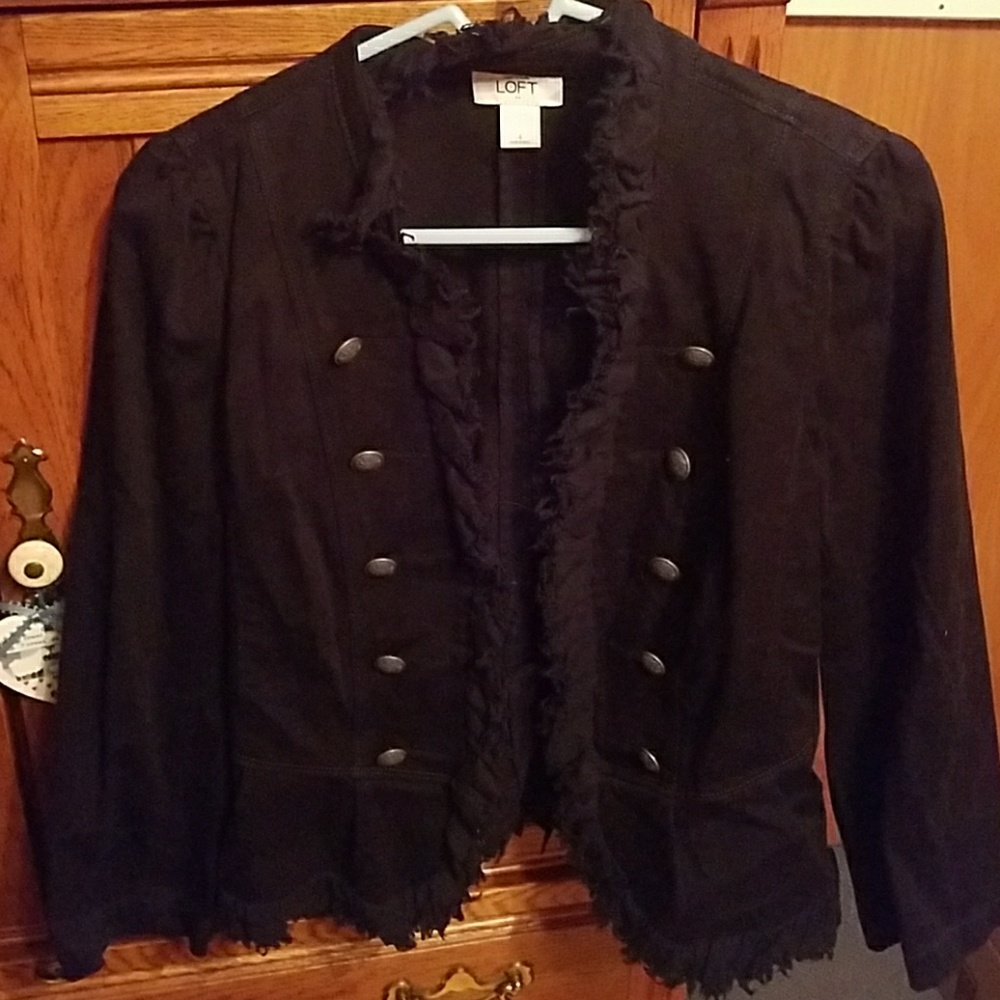 Ann Taylor LOFT black military style jacket
